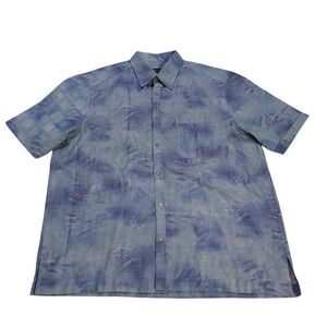 Jhane Barnes Short Sleeve Shirt Purple Mens XL Vintage Lightweight Summer